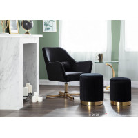Lumisource CHR-DIANA AUBK Diana Contemporary Lounge Chair in Gold Metal and Black Velvet